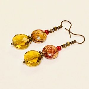 Topaz & a touch of green Quartz & Jasper Earrings